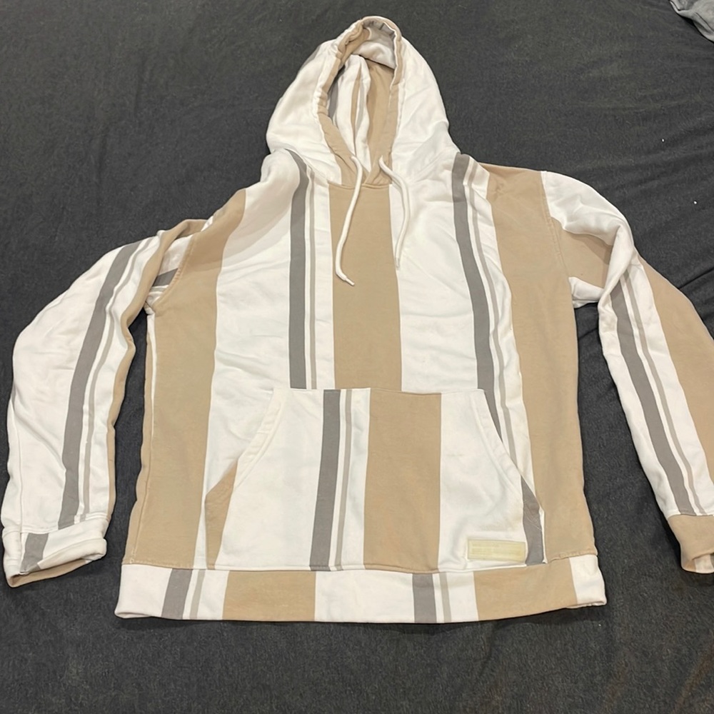 Denim & Flowers Striped Hoodie Size XL